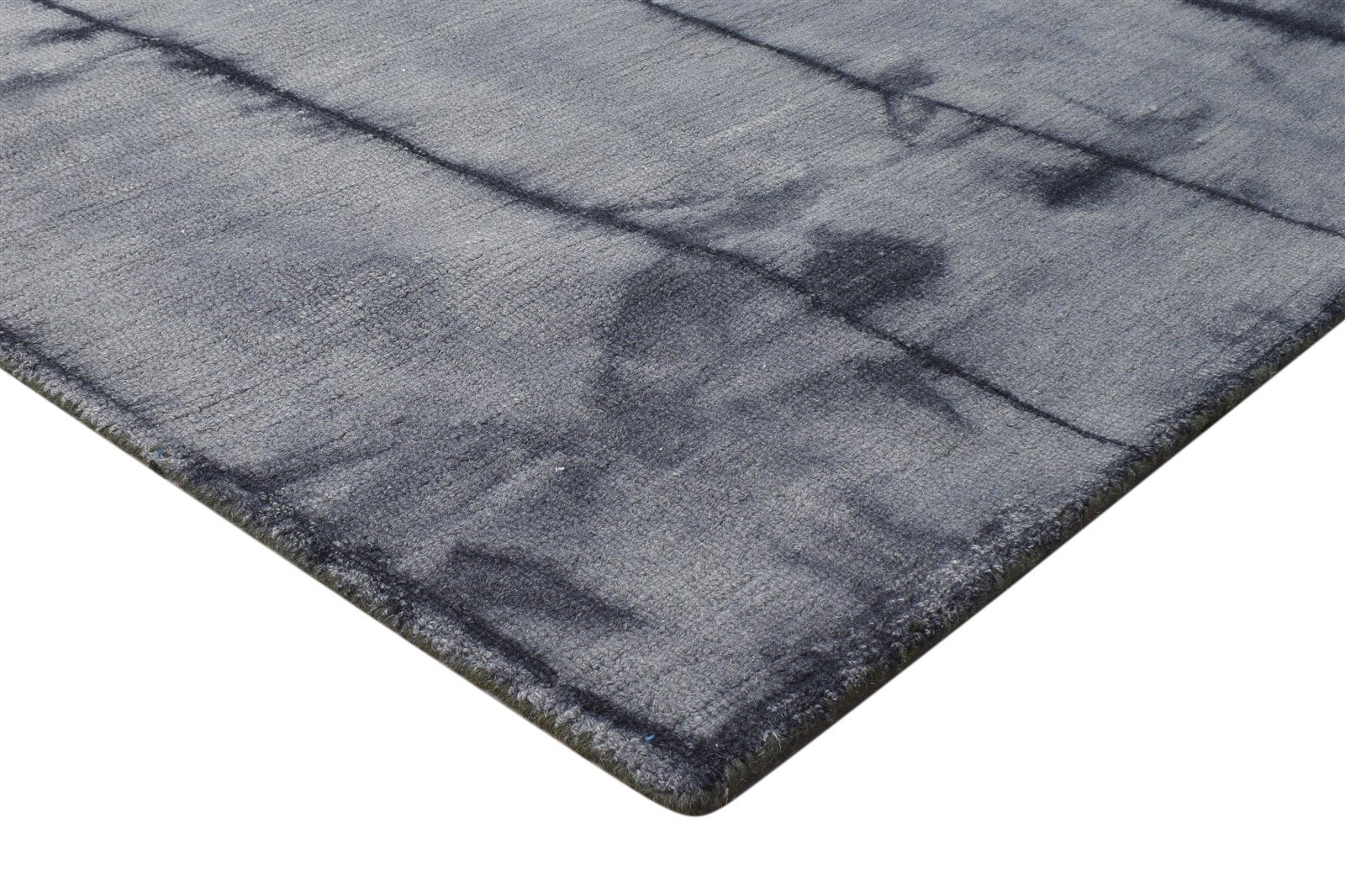 Hand Tufted Grey Wool Rug 5' X 8' Modern Shibori Tie Dye Room Size Carpet 