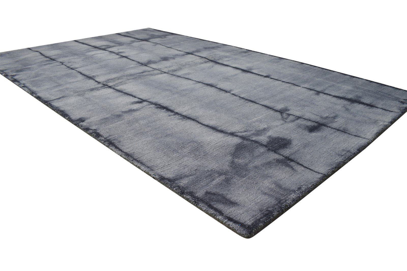 Hand Tufted Grey Wool Rug 5' X 8' Modern Shibori Tie Dye Room Size Carpet 