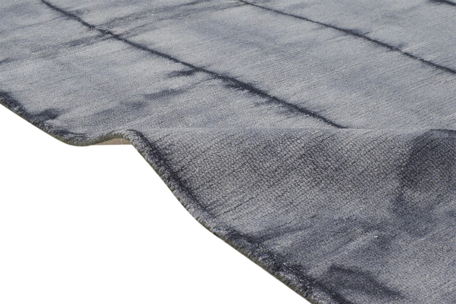 Hand Tufted Grey Wool Rug 5' X 8' Modern Shibori Tie Dye Room Size Carpet 