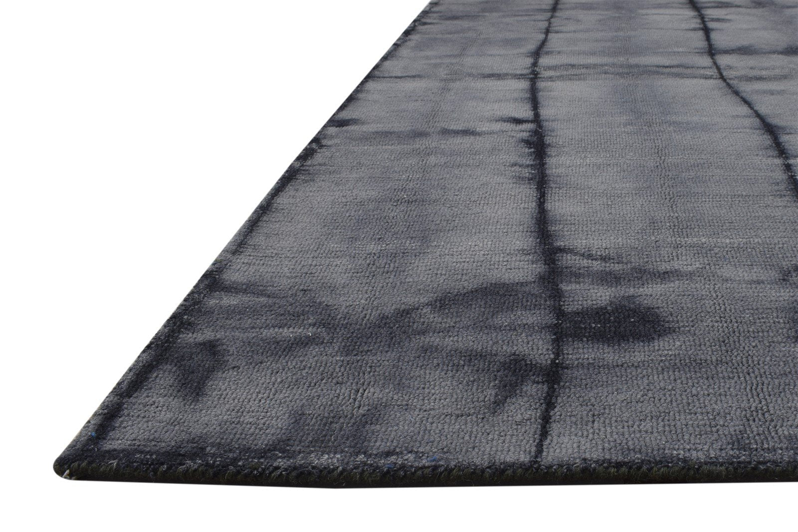 Hand Tufted Grey Wool Rug 5' X 8' Modern Shibori Tie Dye Room Size Carpet 