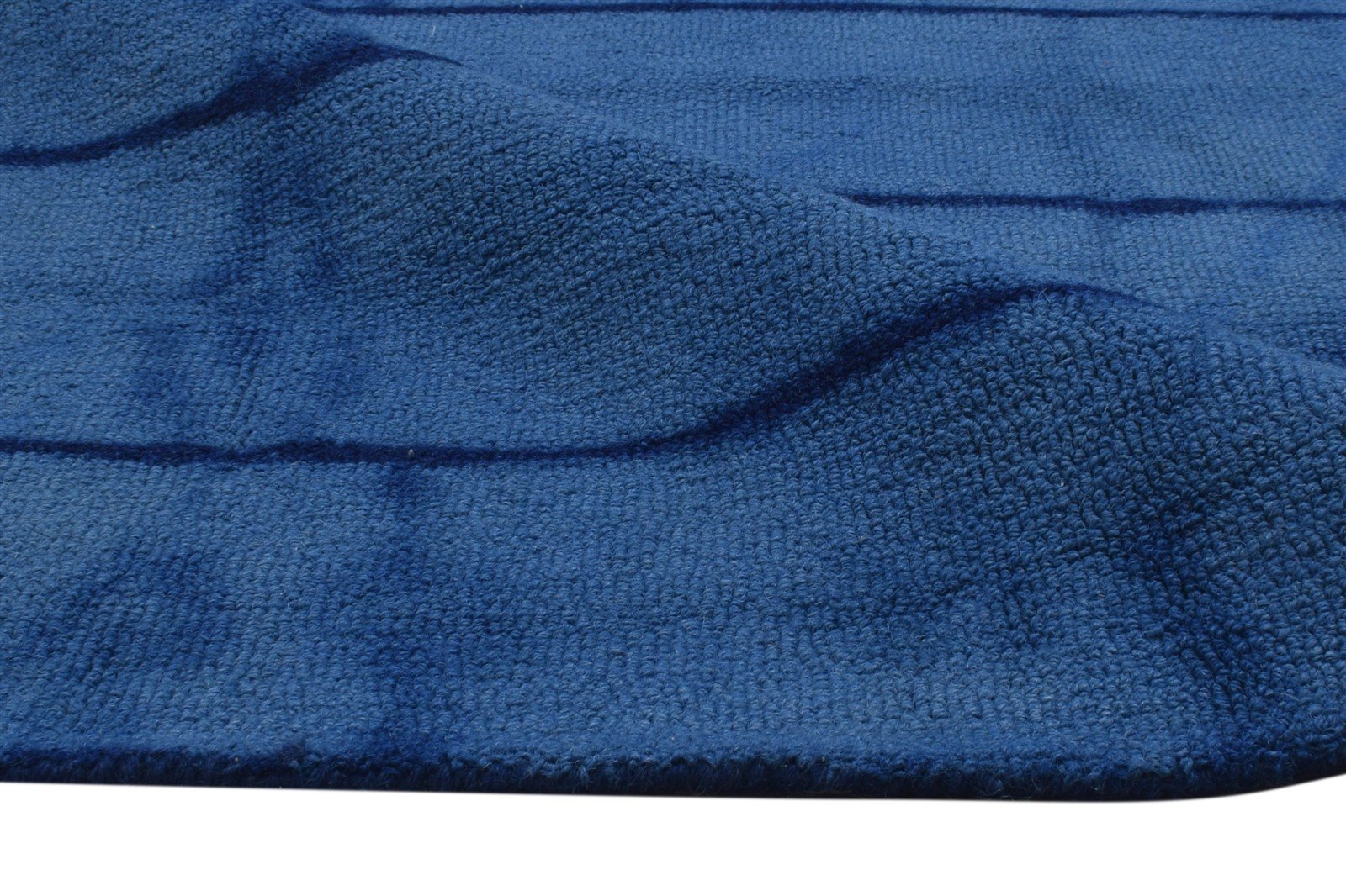 Blue Wool Rug 5' X 8' Modern Hand Tufted Shibori Tie Dye Room Size Carpet 