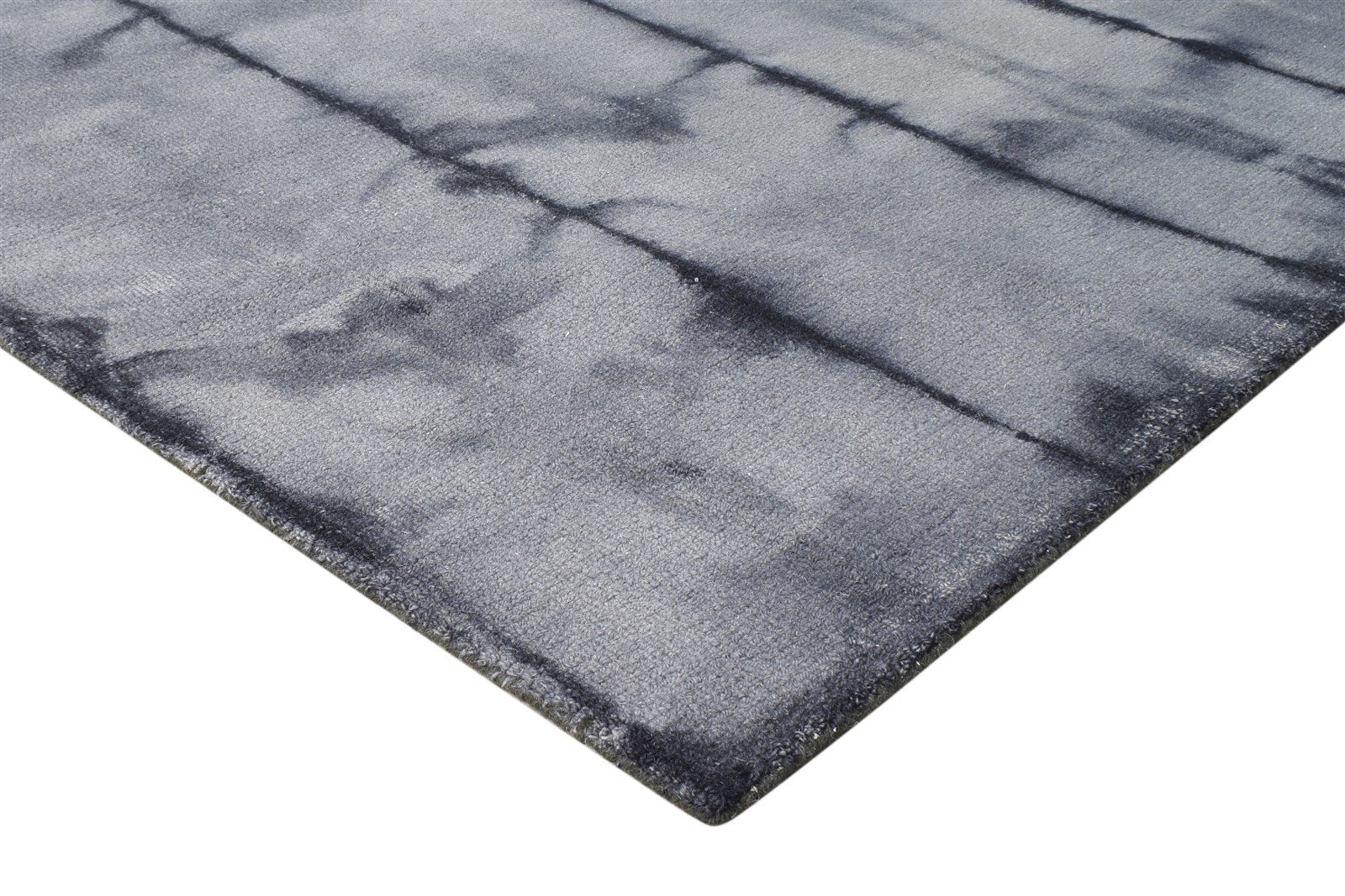 Wool Grey Rug 5' X 8' Modern Hand Tufted Shibori Tie Dye Room Size Carpet 