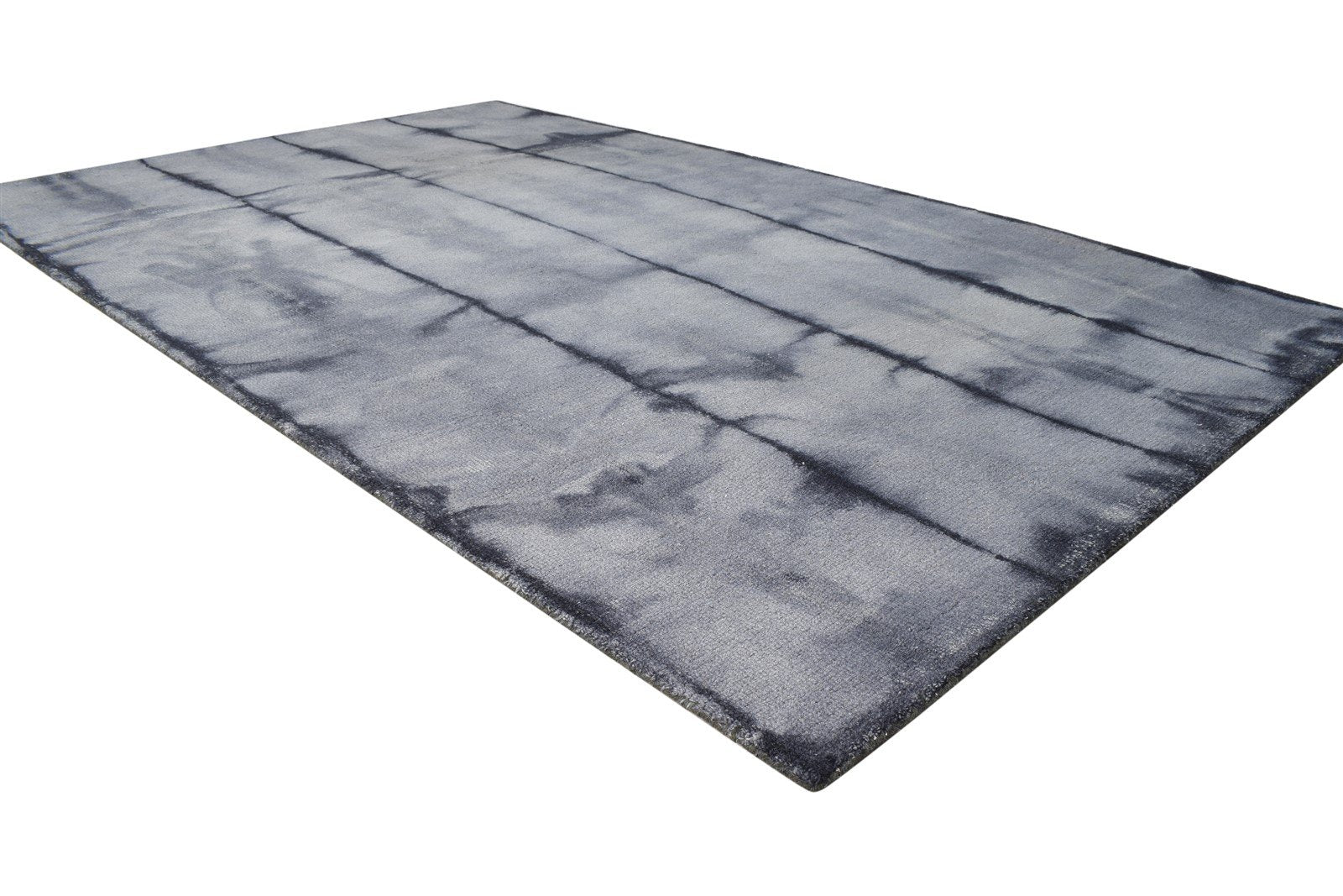 Wool Grey Rug 5' X 8' Modern Hand Tufted Shibori Tie Dye Room Size Carpet 