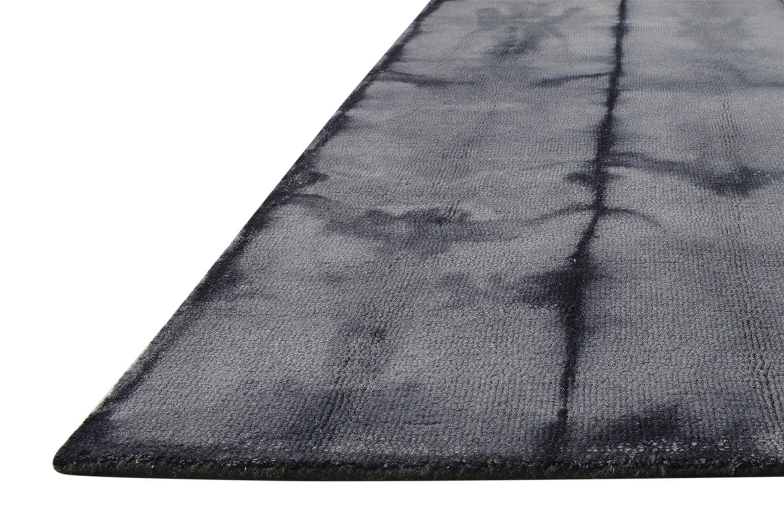 Wool Grey Rug 5' X 8' Modern Hand Tufted Shibori Tie Dye Room Size Carpet 