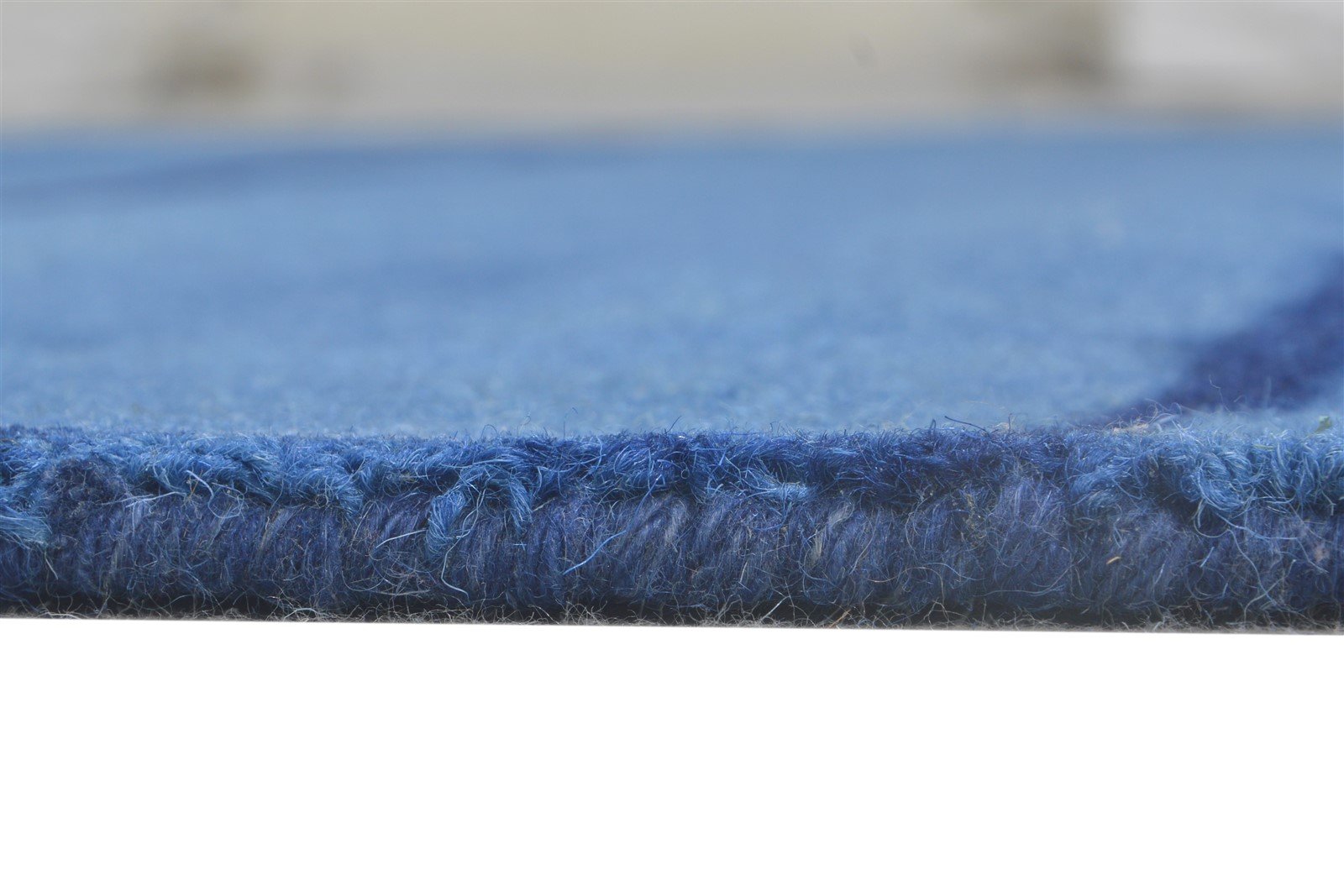 Blue Wool Rug 5' X 8' Modern Hand Tufted Shibori Tie Dye Room Size Carpet 