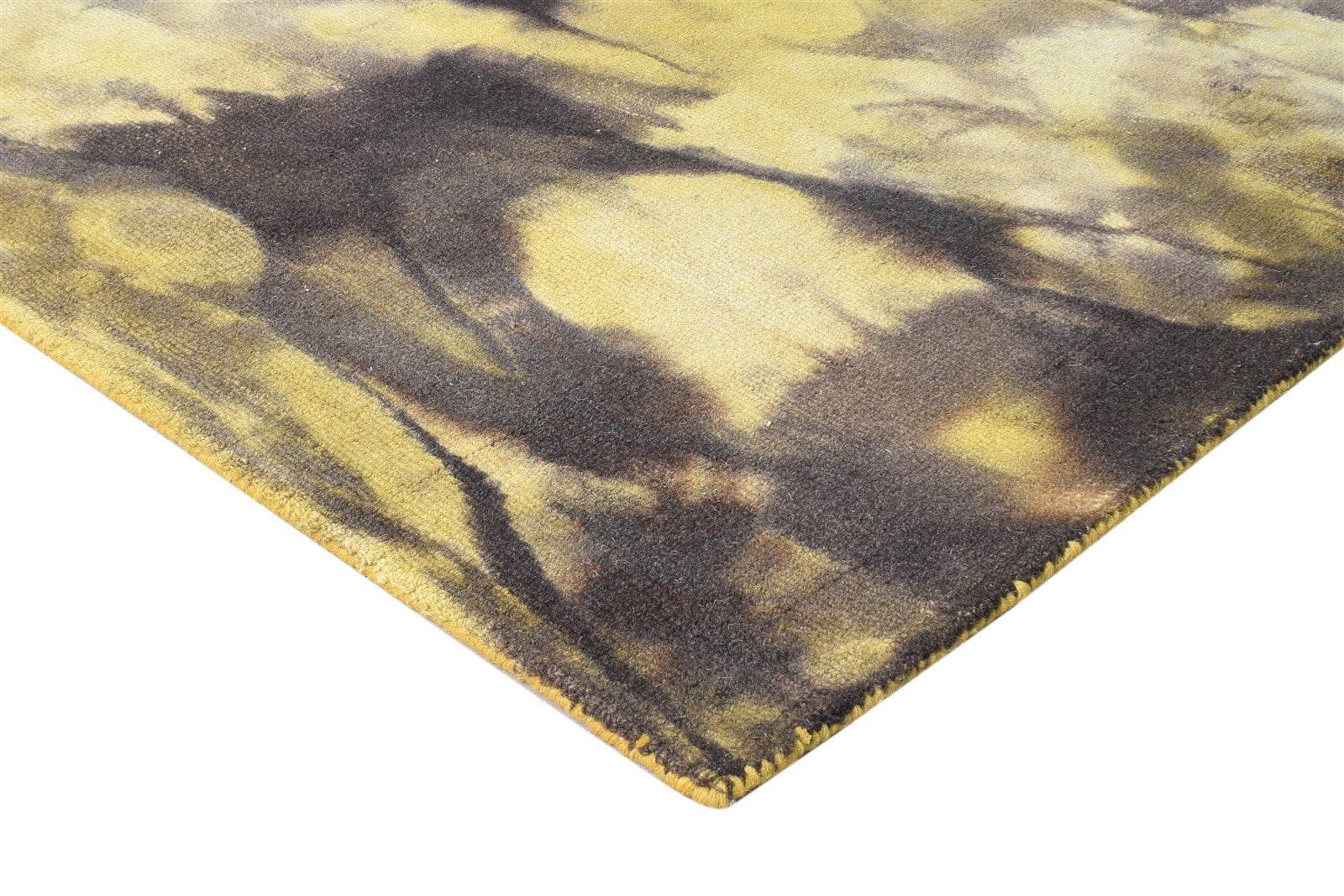 Hand Tufted Brown Wool Rug 5' X 8' Modern Shibori Tie Dye Room Size Carpet 