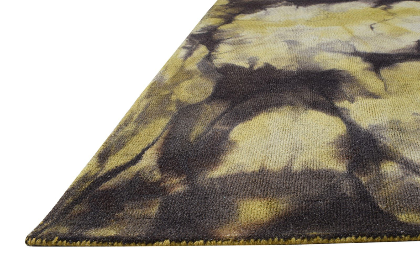 Hand Tufted Brown Wool Rug 5' X 8' Modern Shibori Tie Dye Room Size Carpet 