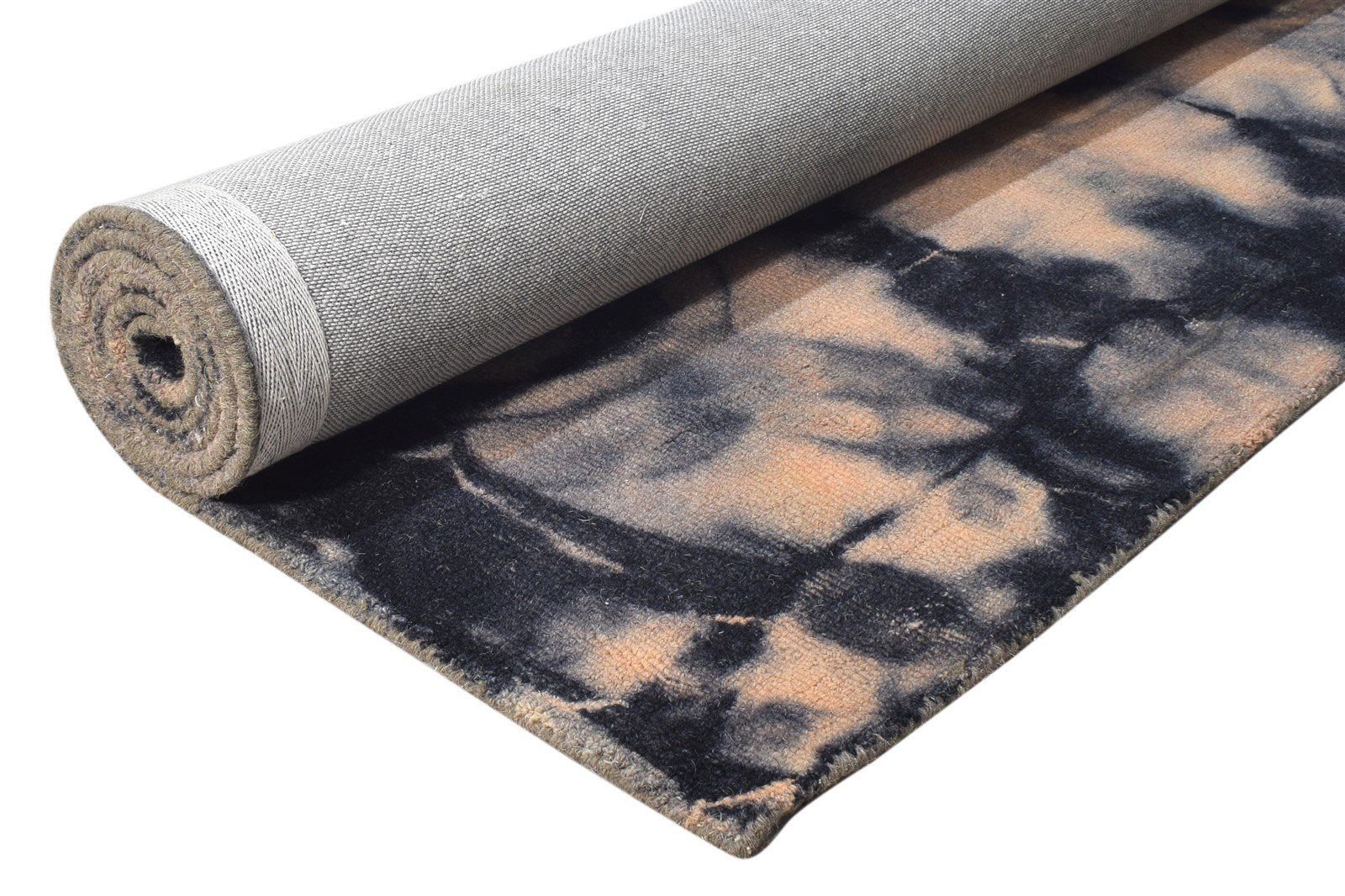 Wool Beige Rug 5' X 8' Modern Hand Tufted Shibori Tie Dye Room Size Carpet 