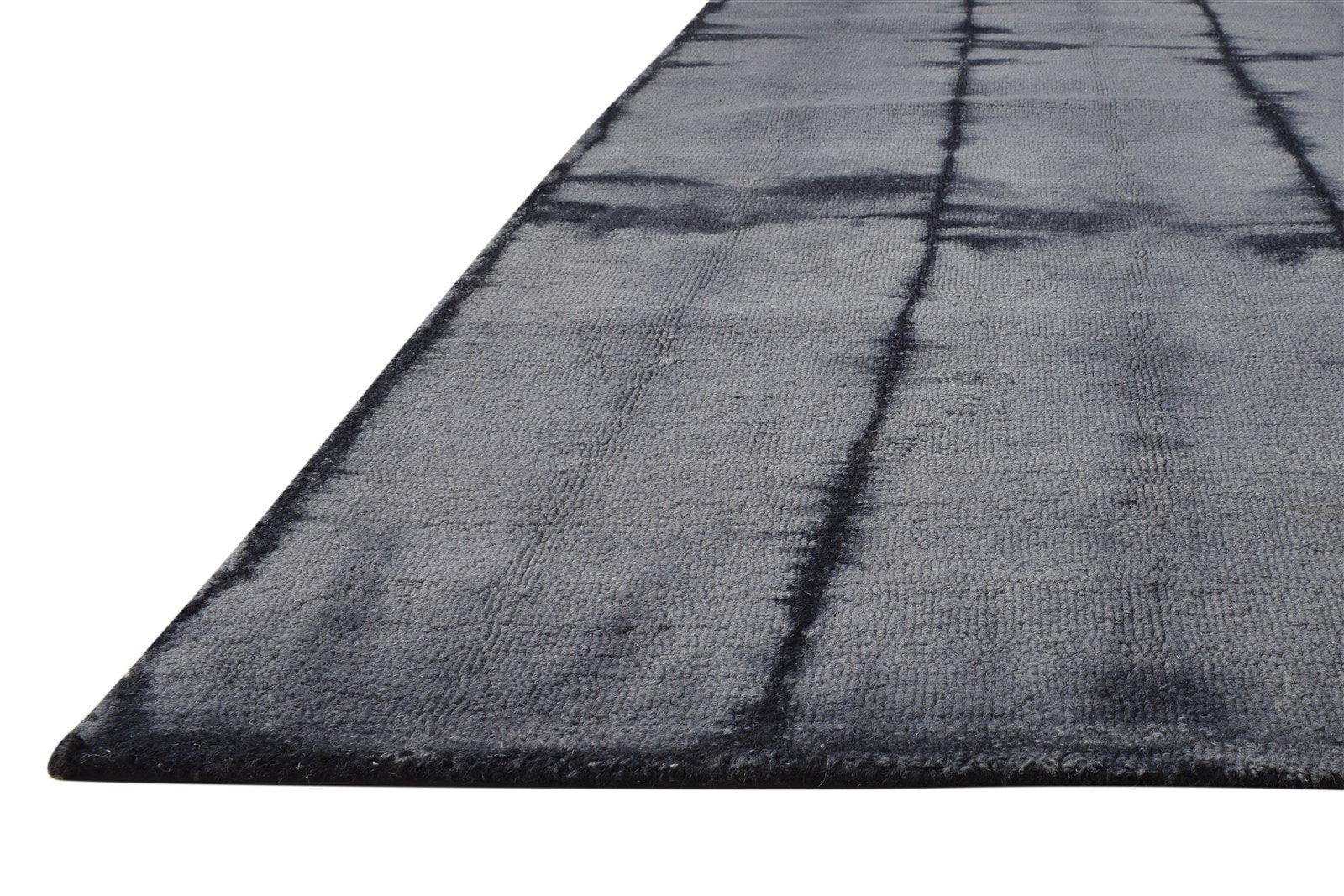 Wool Grey Rug 5' X 8' Modern Hand Tufted Shibori Tie Dye Room Size Carpet 