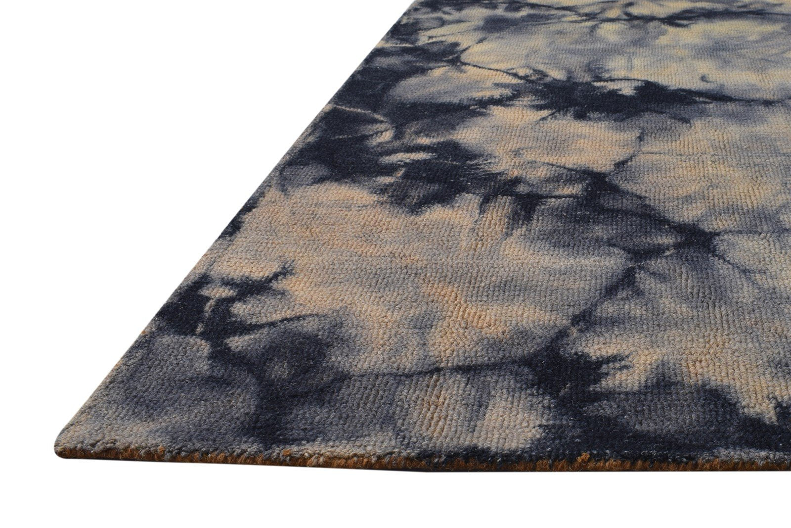 5' X 8' Rug Wool Grey Modern Hand Tufted Shibori Tie Dye Room Size Carpet 