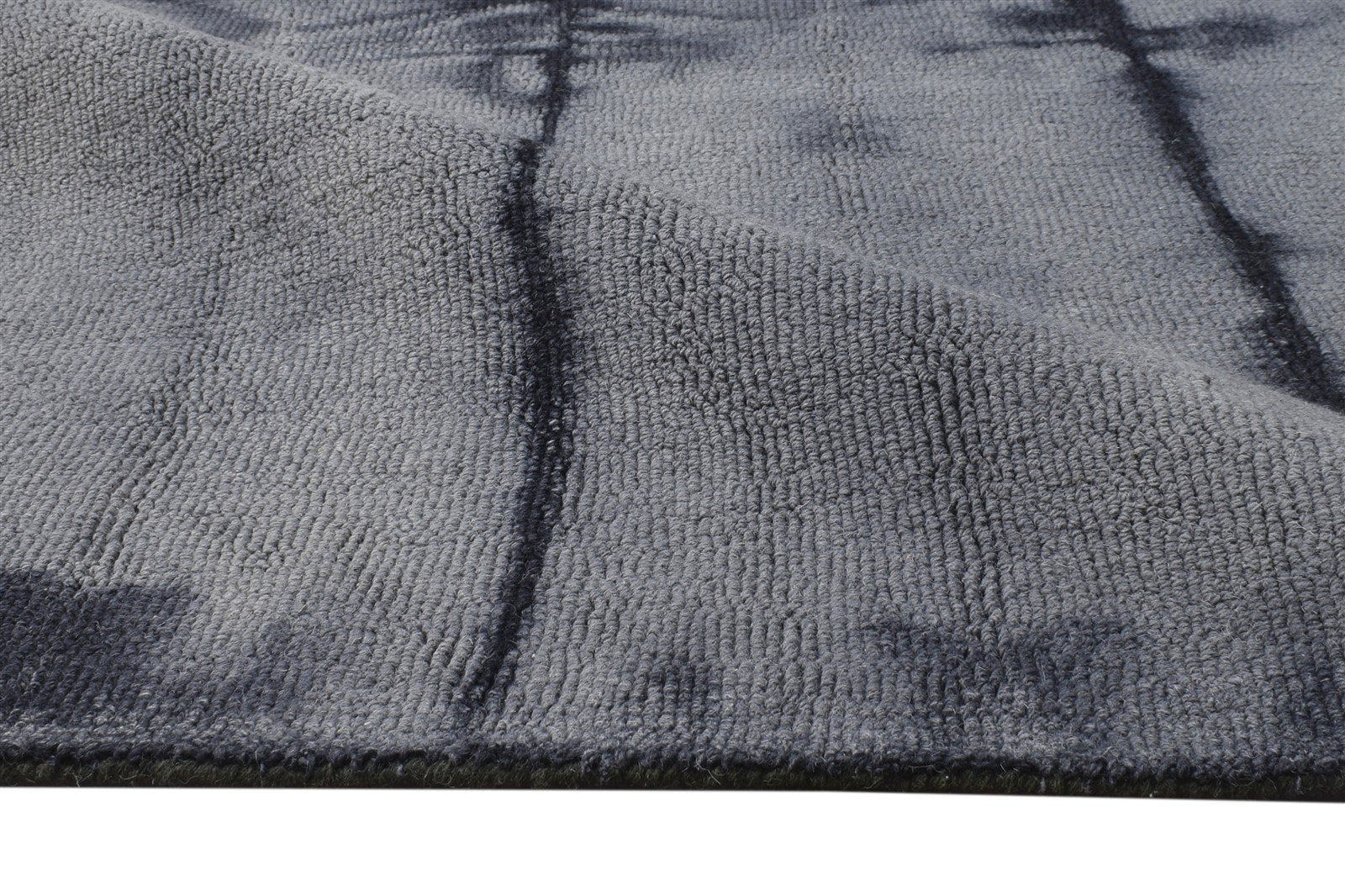 Hand Tufted Grey Wool Rug 5' X 8' Modern Shibori Tie Dye Room Size Carpet 