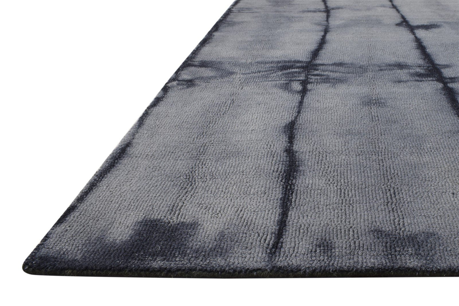 Hand Tufted Grey Wool Rug 5' X 8' Modern Shibori Tie Dye Room Size Carpet 