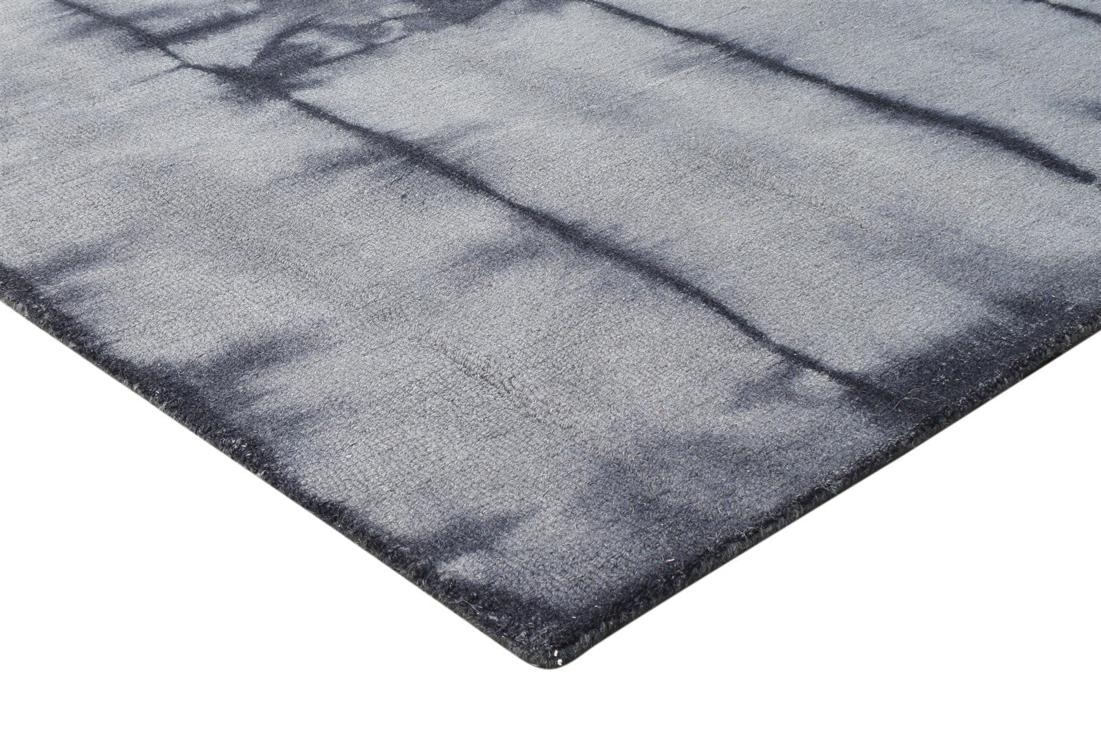 5' X 8' Rug Wool Grey Modern Hand Tufted Shibori Tie Dye Room Size Carpet 