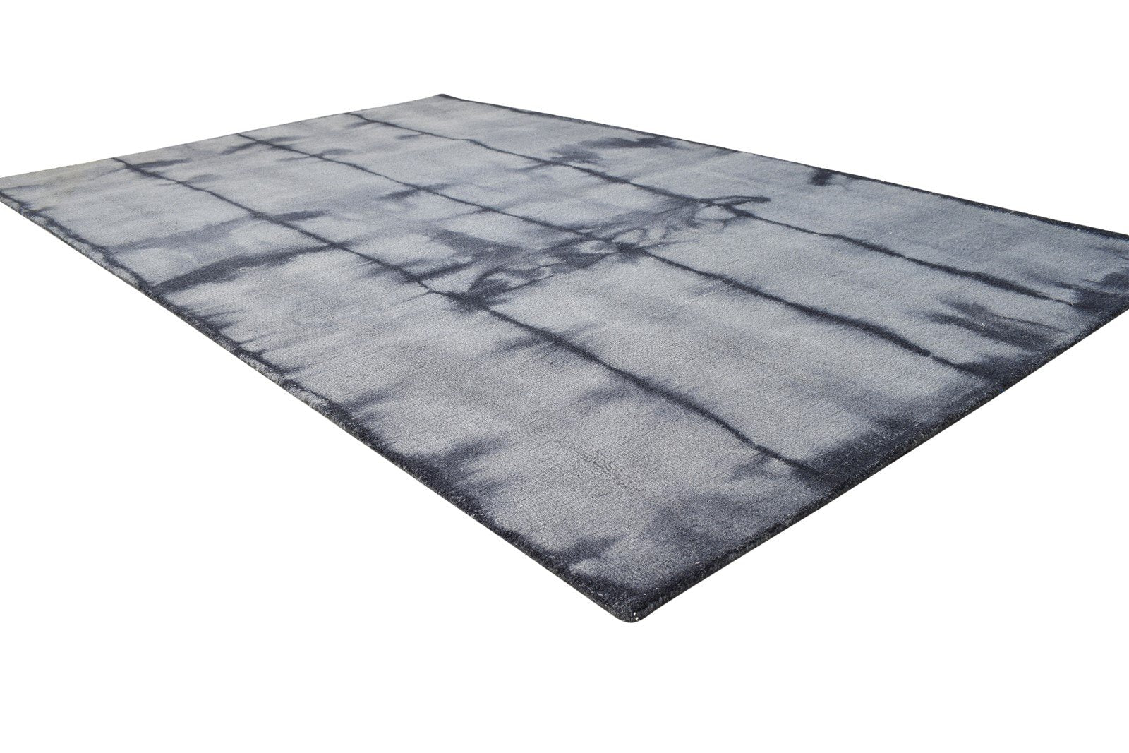 5' X 8' Rug Wool Grey Modern Hand Tufted Shibori Tie Dye Room Size Carpet 