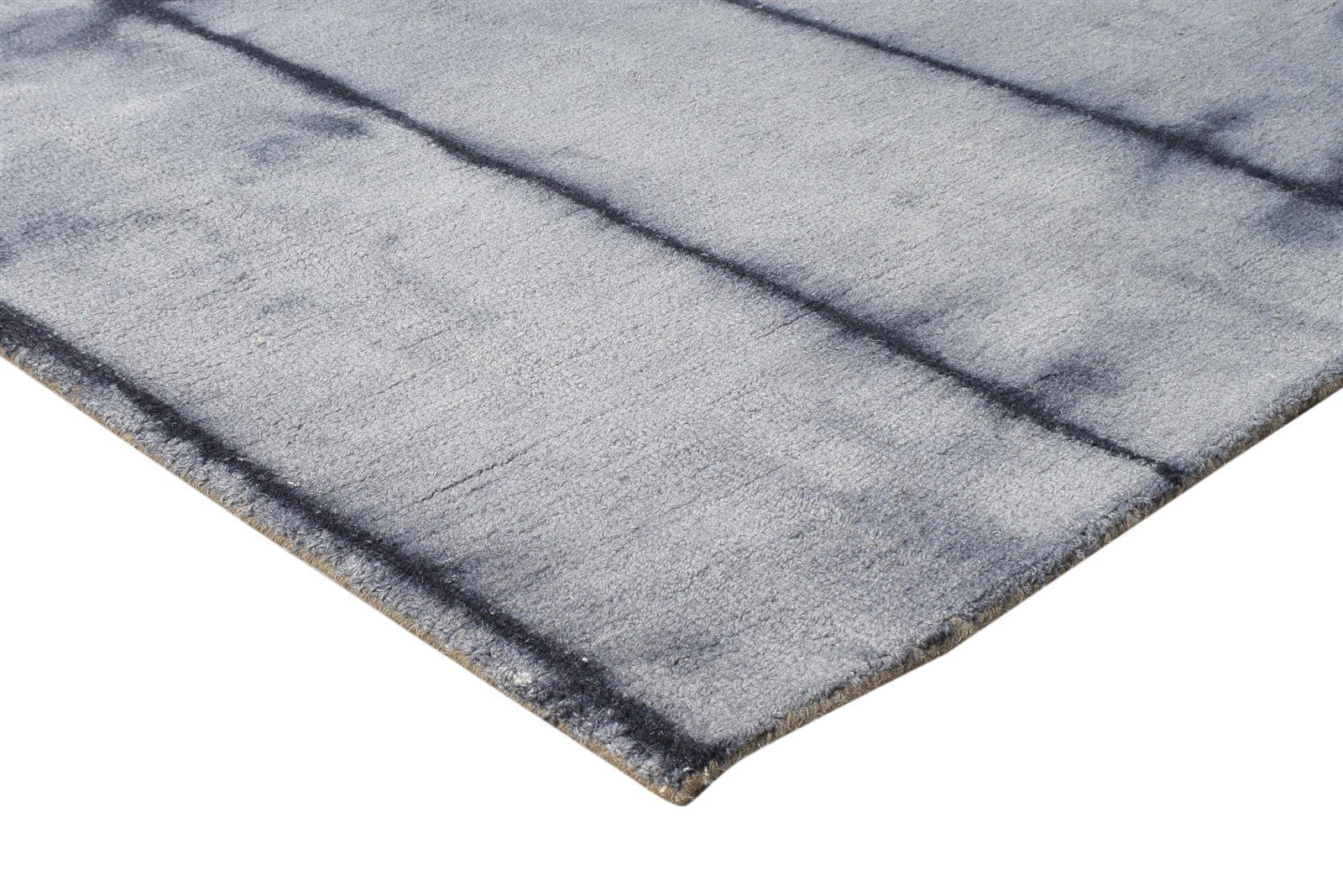 Wool Charcoal Rug 5' X 8' Modern Hand Tufted Shibori Tie Dye Room Size Carpet 