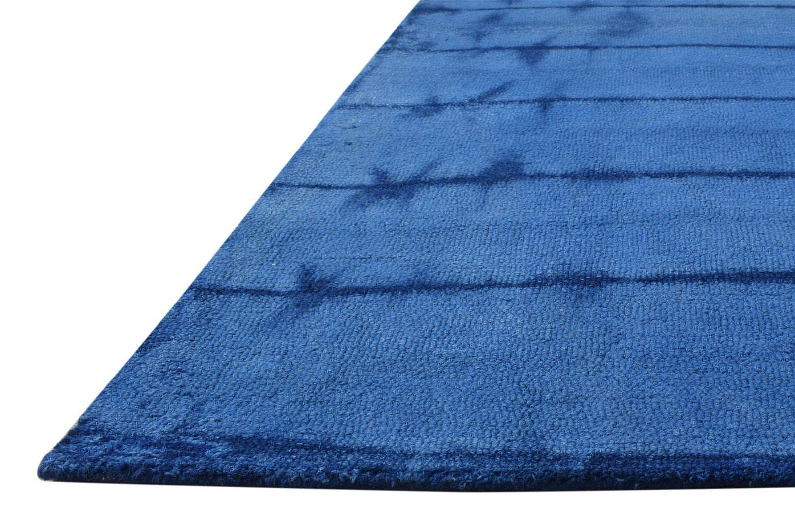 5' X 8' Rug Wool Blue Modern Hand Tufted Shibori Tie Dye Room Size Carpet 