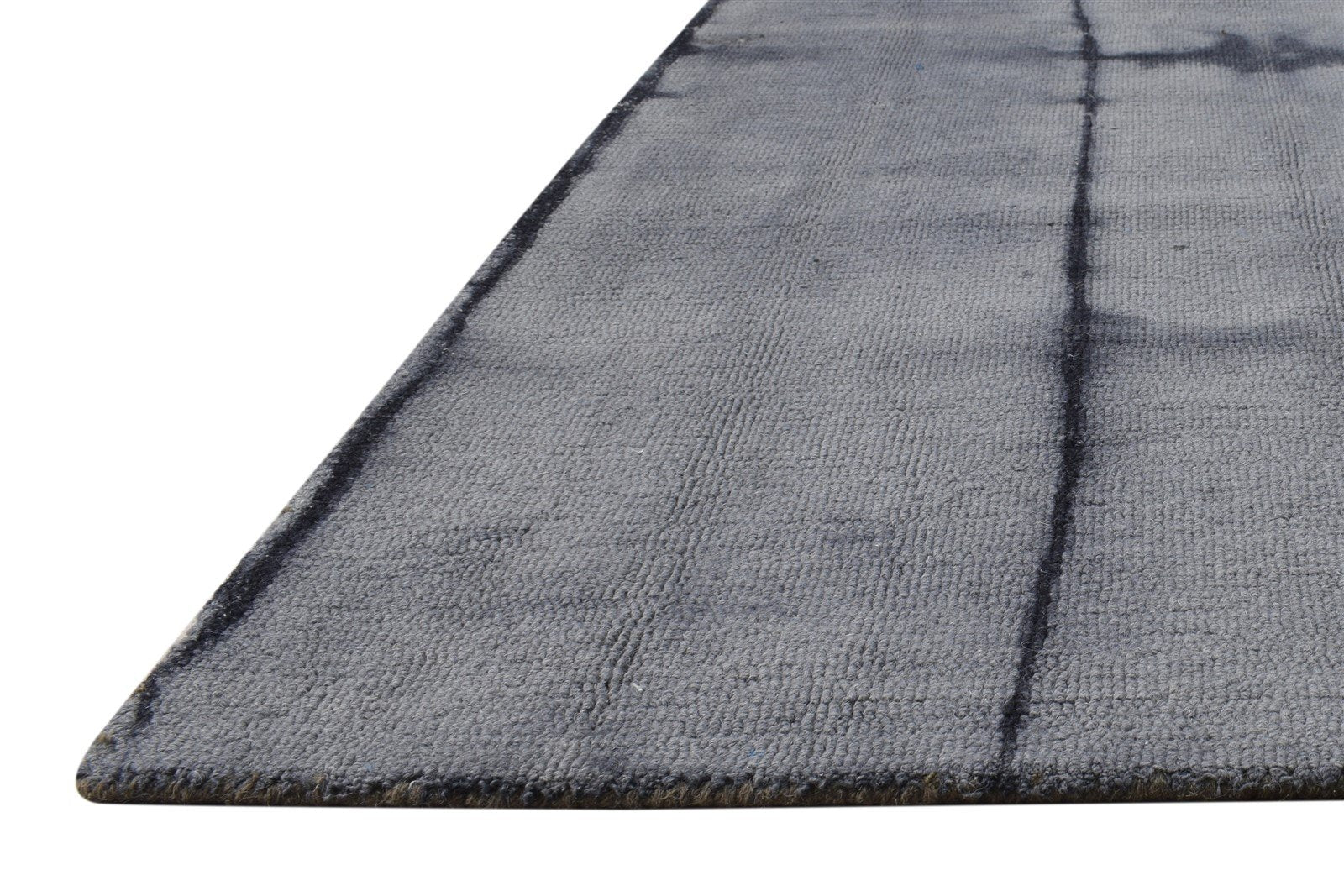 Grey Wool Rug 5' X 8' Modern Hand Tufted Shibori Tie Dye Room Size Carpet 