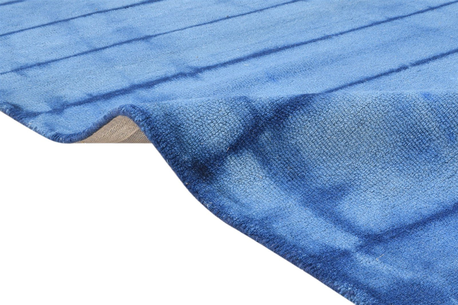 5' X 8' Rug Wool Blue Modern Hand Tufted Shibori Tie Dye Room Size Carpet 