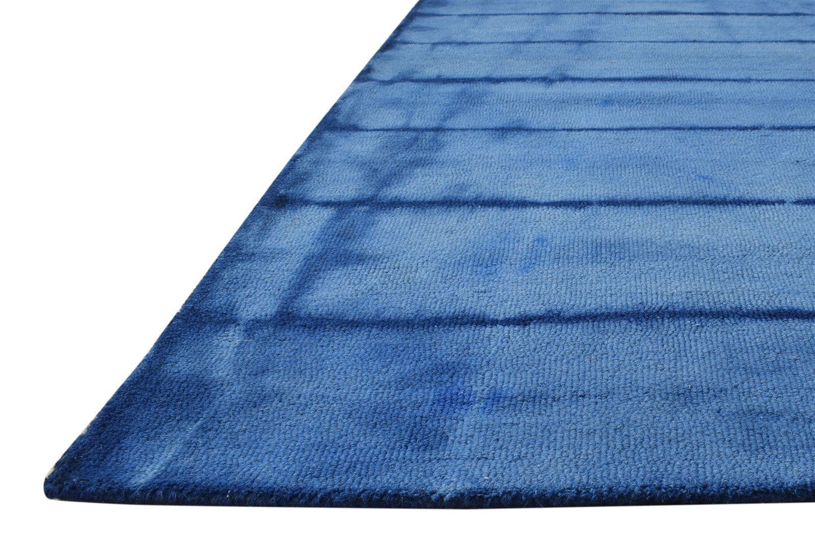 5' X 8' Rug Wool Blue Modern Hand Tufted Shibori Tie Dye Room Size Carpet 