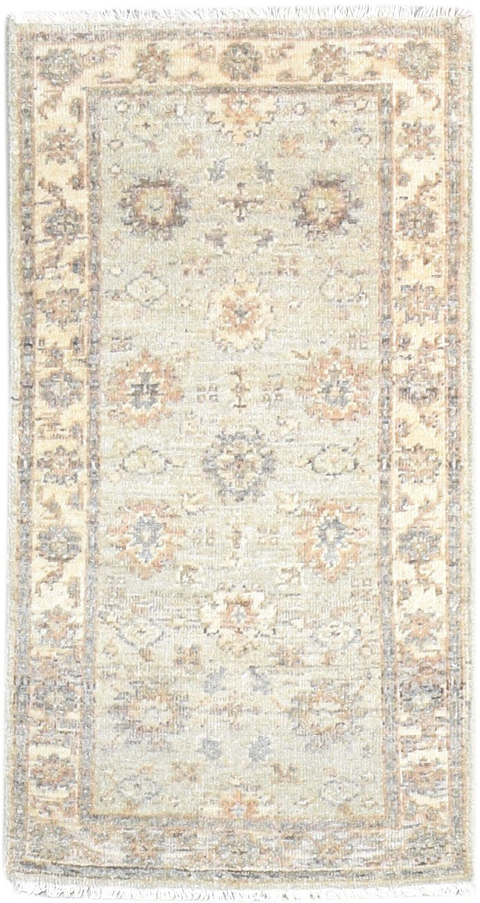 Light Blue Wool Rug 2' X 4' Persian Hand Knotted Oushak Oriental Small Carpet 