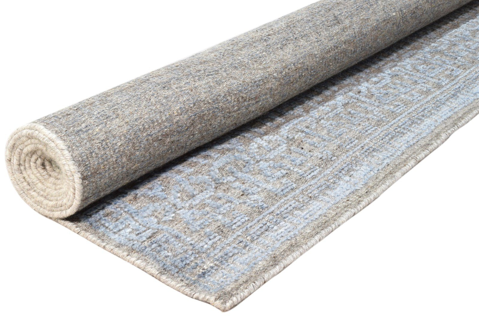 Wool Silk Charcoal Rug 5X8 Modern Hand Knotted Scandinavian Floral Room Size  Area Rug 