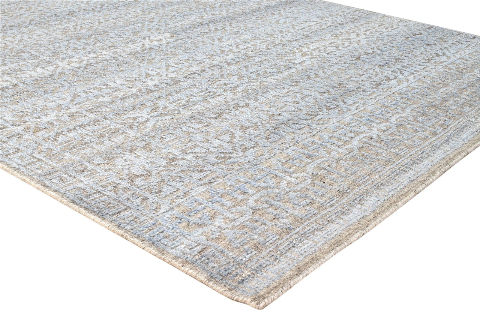 Wool Silk Charcoal Rug 5X8 Modern Hand Knotted Scandinavian Floral Room Size  Area Rug 