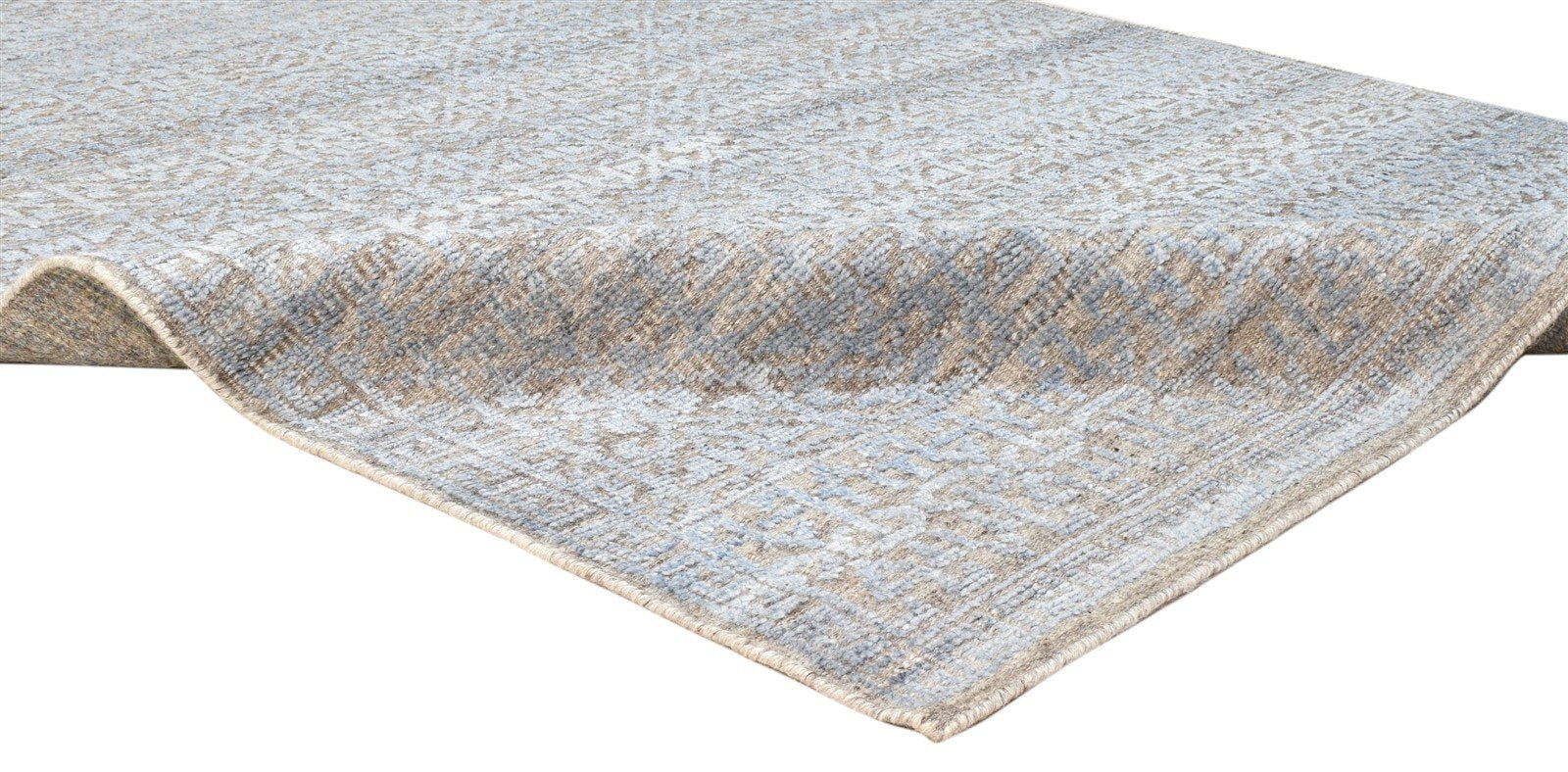 Wool Silk Charcoal Rug 5X8 Modern Hand Knotted Scandinavian Floral Room Size  Area Rug 
