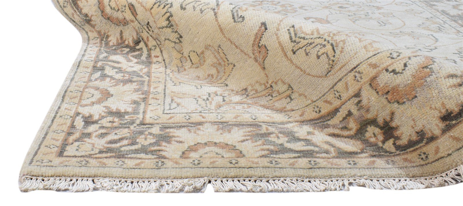 Beige Wool Rug 5' X 8' Persian Hand Knotted Agra Oriental Room Size Carpet 