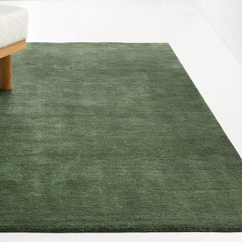 Gray Area Rug for Bedroom, Modern Rug, Solid Color Grey Wool rug for living room 8x10 Rug, 5x8 Rug,6x9 Rug,9x12 Rug, Baxter Rug 