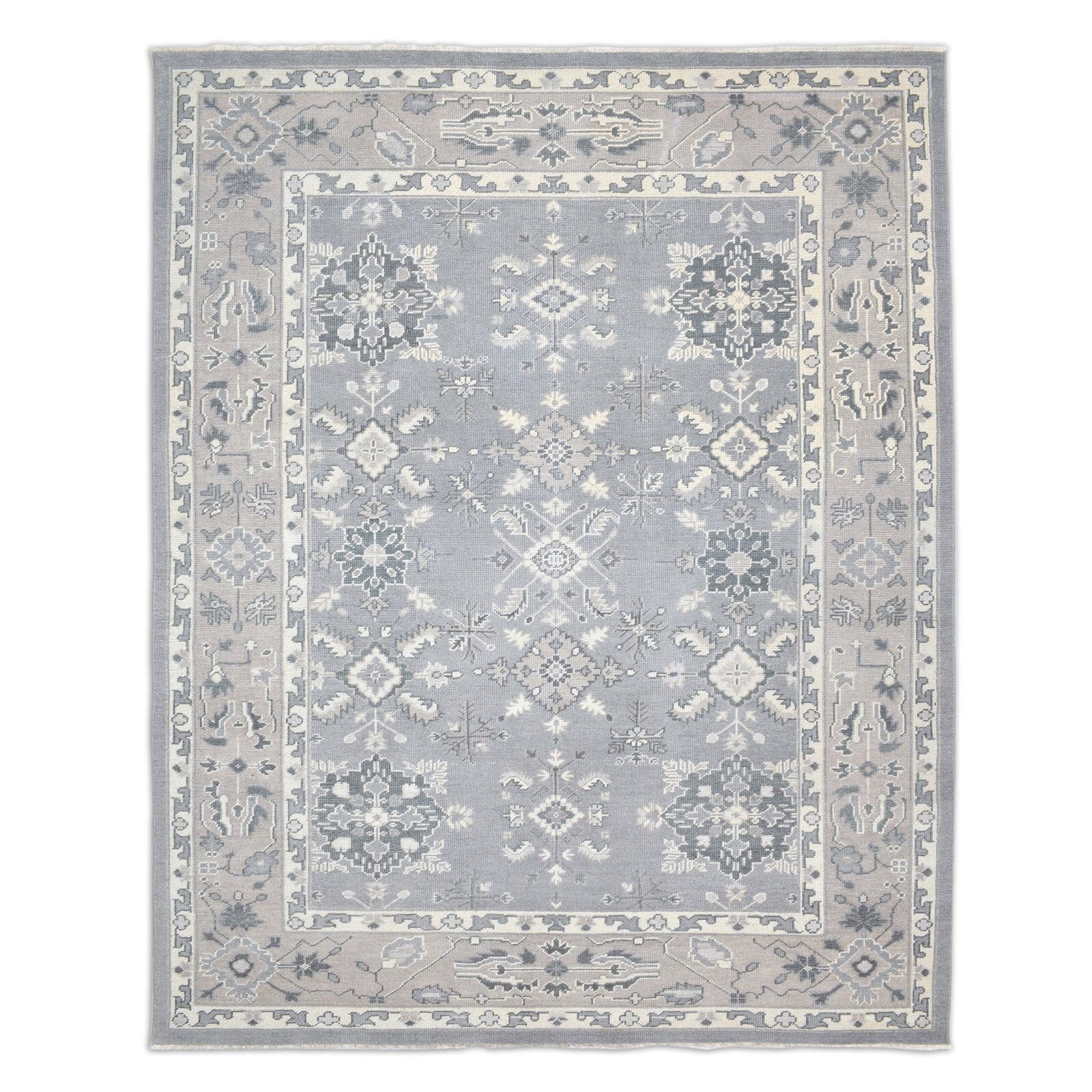 Wool grey Bedroom rug Persian hand knotted rug oushak oriental large Rug carpet 