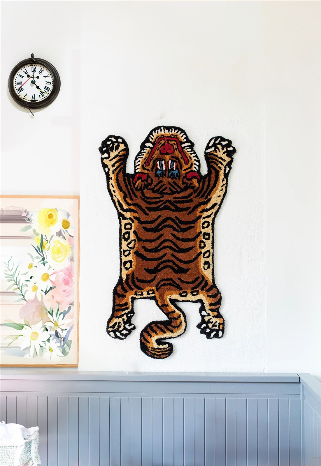 Handmade Tibetan Tiger Rug for living room bedroom, kids room, Fun Rug, Nursery Baby, Small Large gift for home 