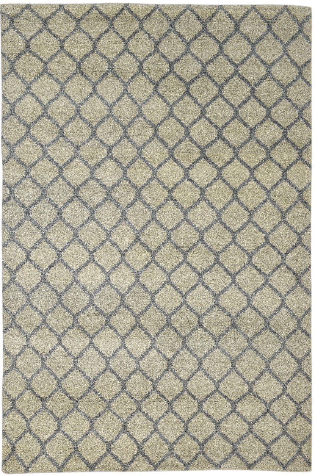 Wool Beige Rug 5' X 8' Modern Hand Knotted Moroccan Oriental Room Size Carpet