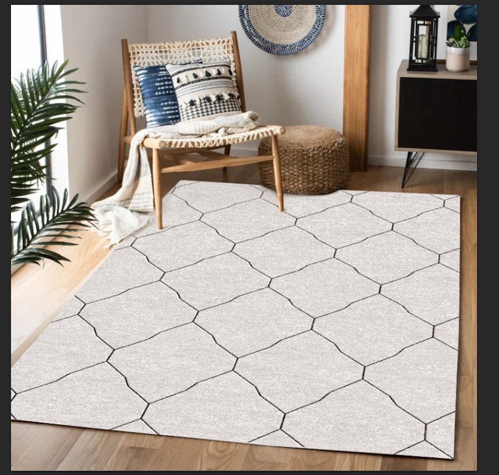 Beige Area Rug for Bedroom, Modern Rug, Moroccan Beige Wool rug for living room 8x10 Rug, 5x8 Rug,6x9 Rug,9x12 Rug 