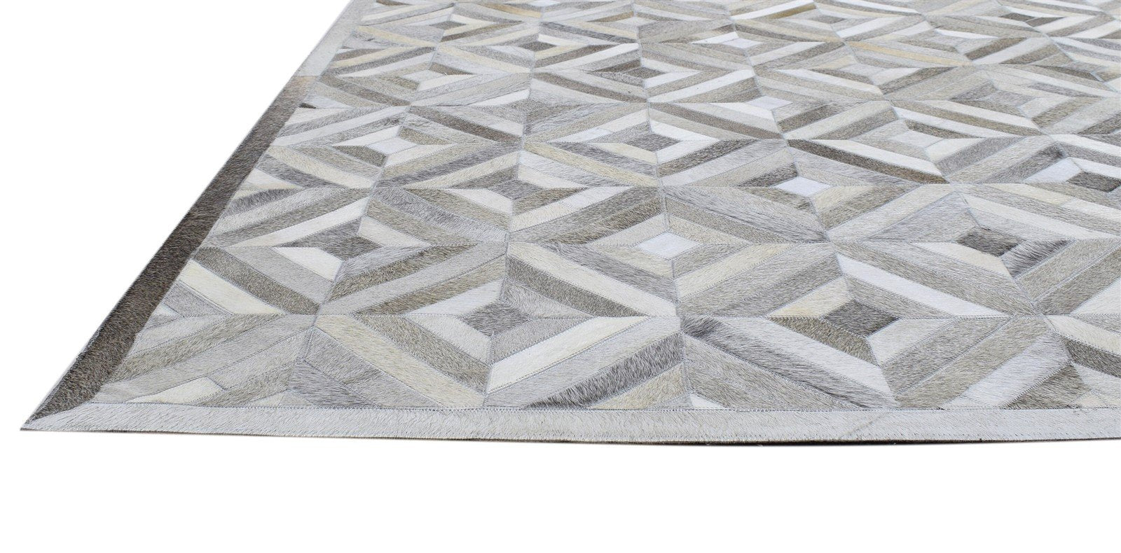 Diamonds Moroccan Leather patchwork rug, Cowhide Rug, Leather Rug for bedroom, Modern Area Rug Gray Carpet 