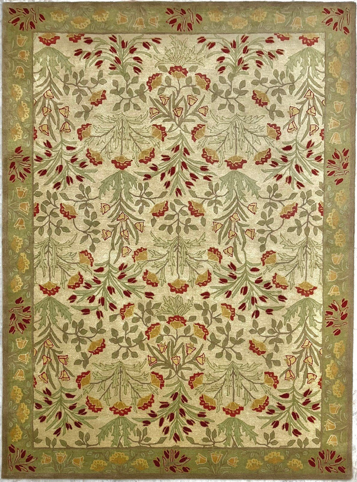 Handmade Oushak Rug Beige Green Rug  Area Rug 