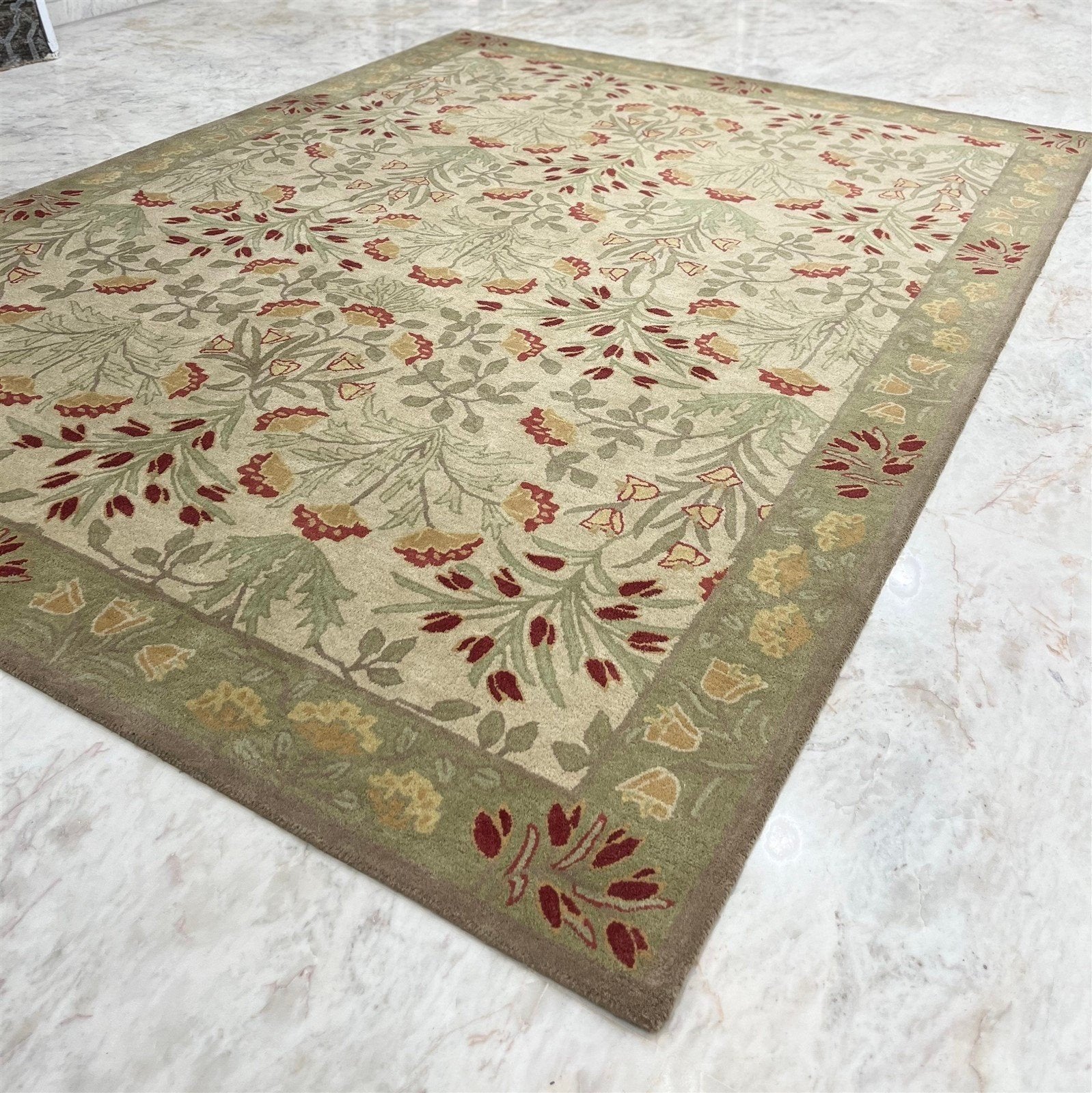 Handmade Oushak Rug Beige Green Rug  Area Rug 