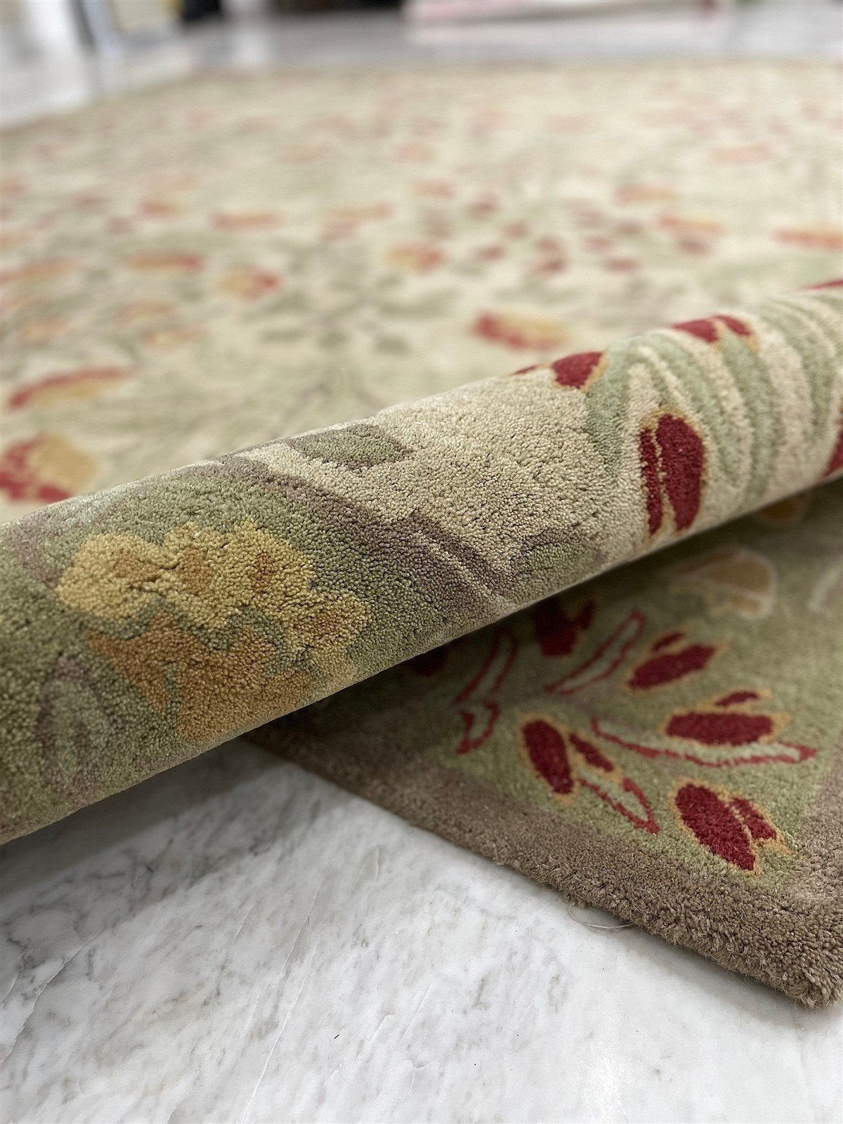 Handmade Oushak Rug Beige Green Rug  Area Rug 
