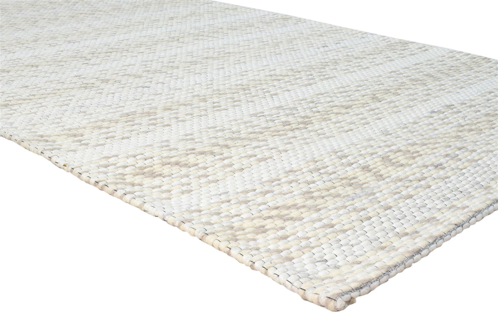 Beige Wool Rug 5' X 8' Modern Hand Woven Scandinavian Trellis Room Size Carpet 