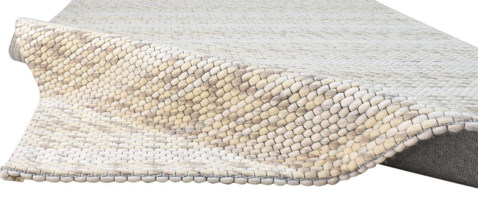 Beige Wool Rug 5' X 8' Modern Hand Woven Scandinavian Trellis Room Size Carpet 