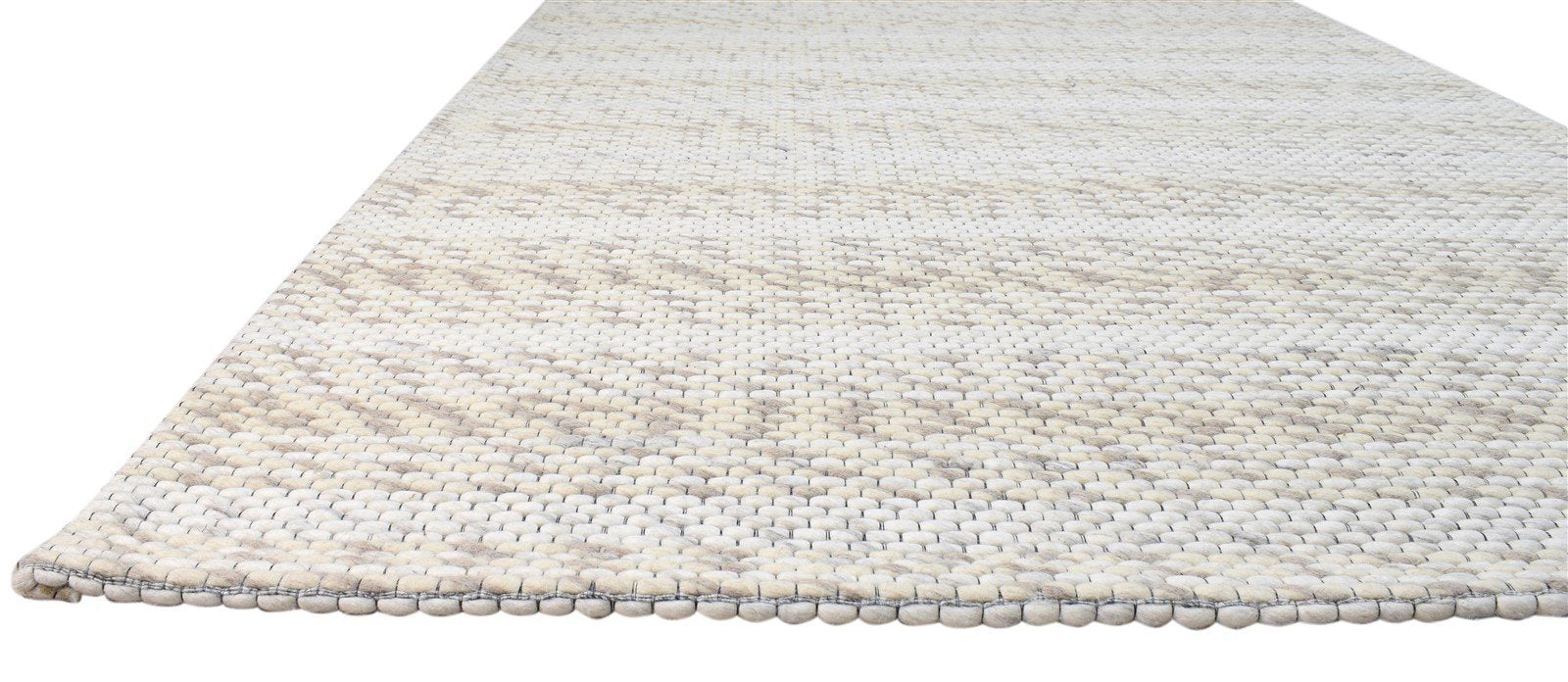 Beige Wool Rug 5' X 8' Modern Hand Woven Scandinavian Trellis Room Size Carpet