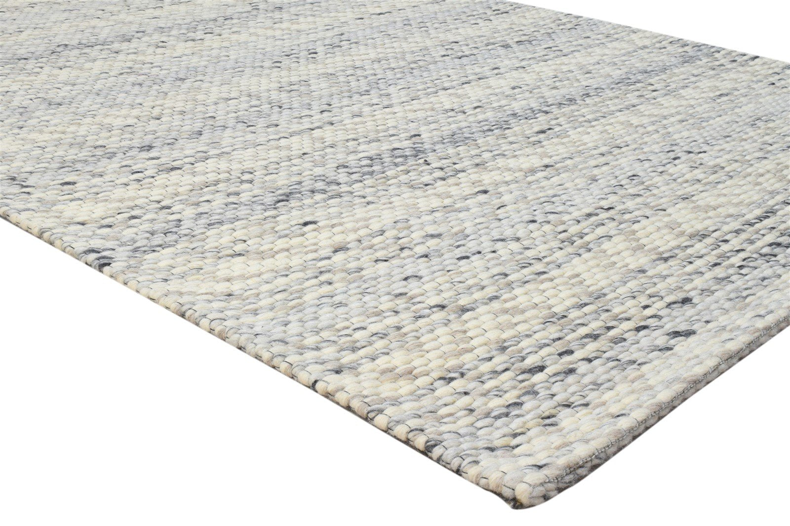 Wool Cream Rug 5' X 8' Modern Hand Woven Scandinavian Striped Room Size Carpet 