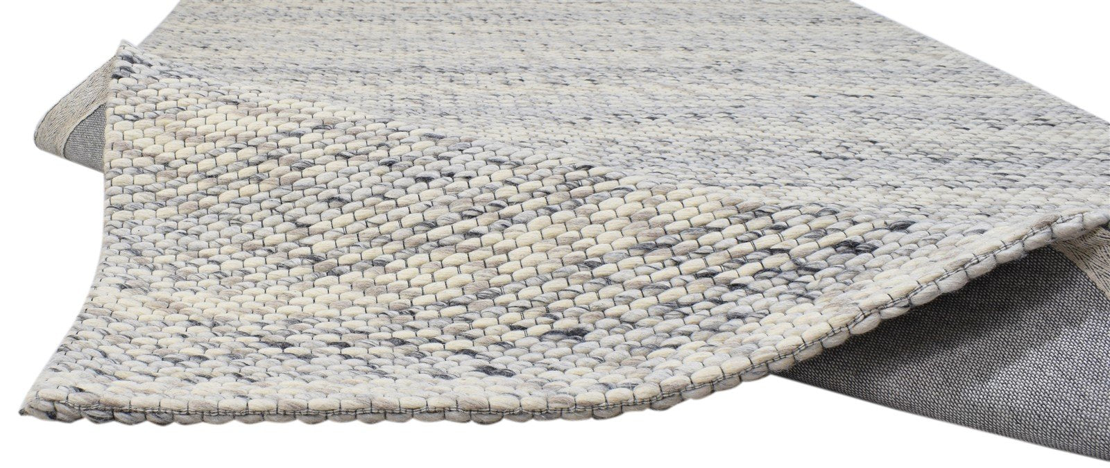 Wool Cream Rug 5' X 8' Modern Hand Woven Scandinavian Striped Room Size Carpet 