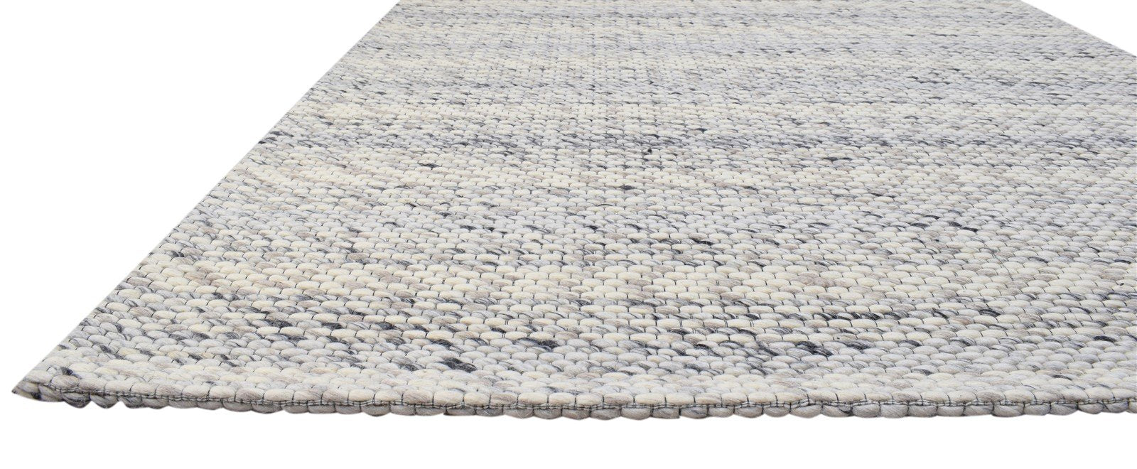 Wool Cream Rug 5' X 8' Modern Hand Woven Scandinavian Striped Room Size Carpet 