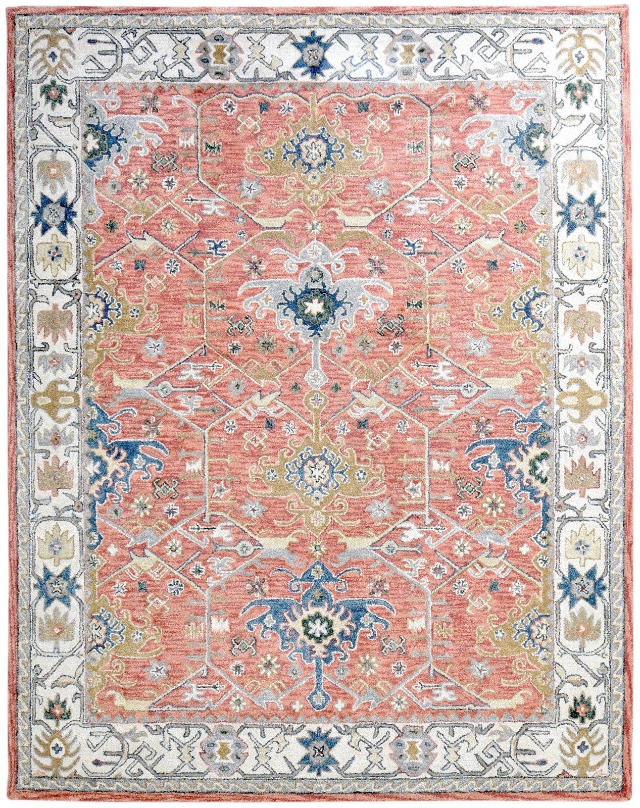 Wool Rug Handmade Persian Area Rug Runner Oushak Channing Red Rug 8x10 , 5x8, 6x9, 9x12 