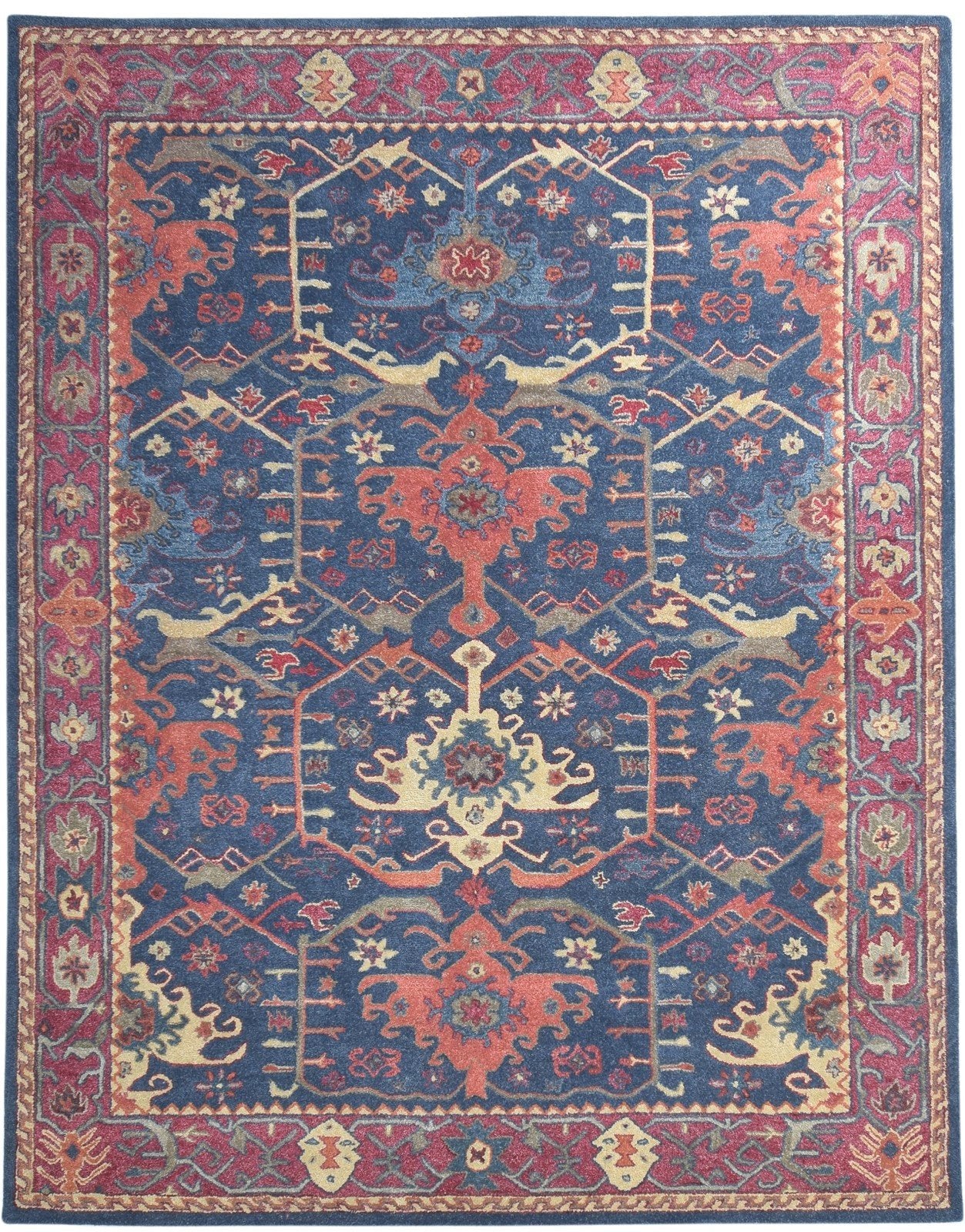 Wool Rug Handmade Persian Area Rug Runner Oushak Channing Red Rug 8x10 , 5x8, 6x9, 9x12 