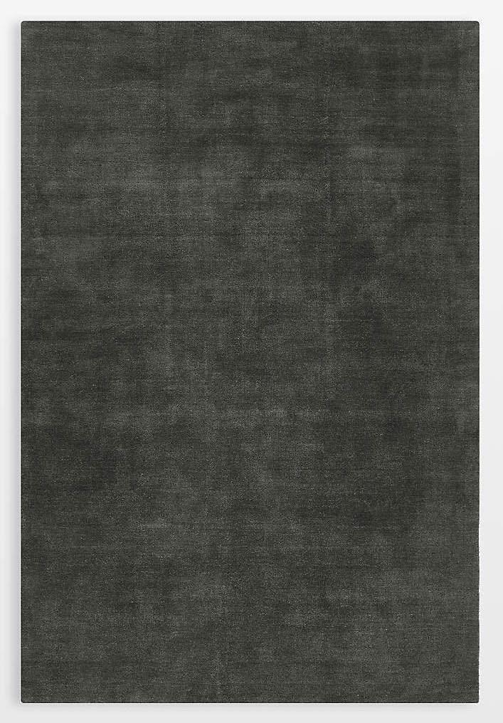 8x10 Rug, 5x8 Rug,6x9 Rug,9x12 Rug, Baxter Rug, Modern Rug, Solid Carbon Gray Color Plain Wool rug for Bedroom rug for living room 