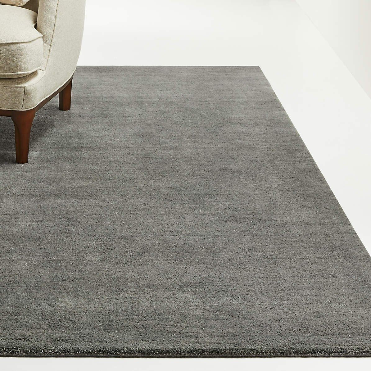 8x10 Rug, 5x8 Rug,6x9 Rug,9x12 Rug, Baxter Rug, Modern Rug, Solid Carbon Gray Color Plain Wool rug for Bedroom rug for living room 