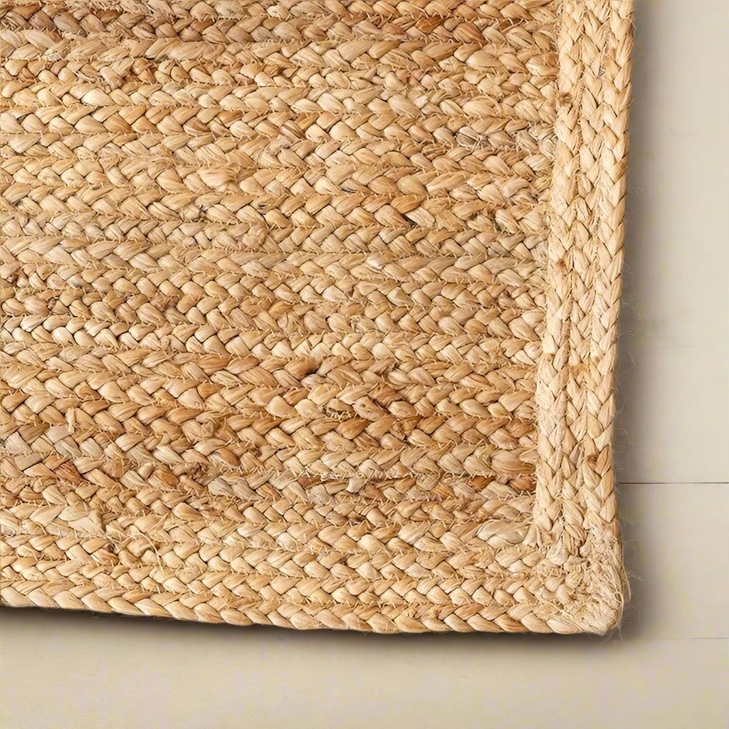 Natural Jute area rug for sale Eco friendly Handwoven jute rug Round runner rug for Bedroom 