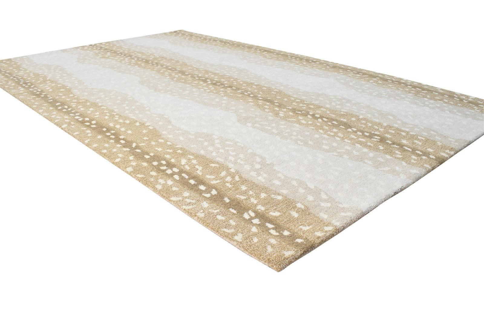 Antelope Rug Handmade Wool Animal Print Blue, Beige, Grey 