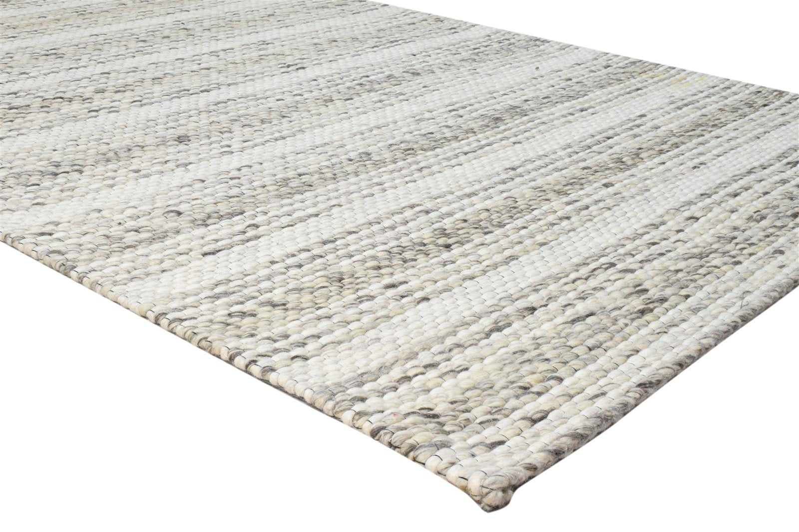 5' X 8' Rug Wool Cream Modern Hand Woven Scandinavian Striped Room Size Carpet 